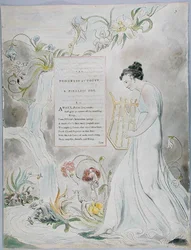 The Progress of Poesy, 43. terv a Thomas Gray verseiből, 1797-98 (wc tollal és fekete tintával a papíron)